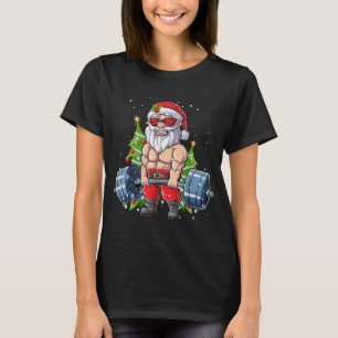 Weightlift Fitness Gym Deadlift Santa Claus Chr T-Shirt