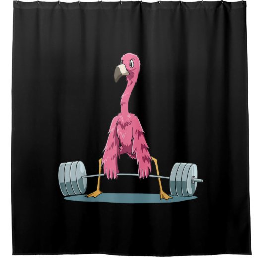 Weightlift Flamingo Deadlift Flamingo Duschvorhang (Vorderseite)