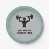 Weightlift und Ihr Slogan robustes Aussehen Pappteller (Vorderseite)