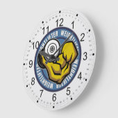 Weightlifter Barbell Curl Große Wanduhr (Winkel)