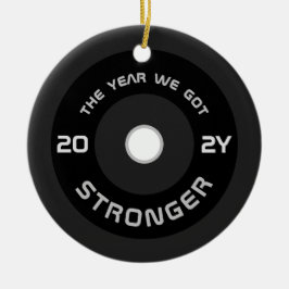 Weightlifter Barbell Fitness 2022 Foto Weihnachten Keramik Ornament