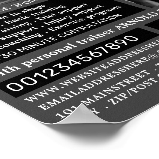 Weightlifter, Personal Trainer, Gym Advertising Poster (Ecke)