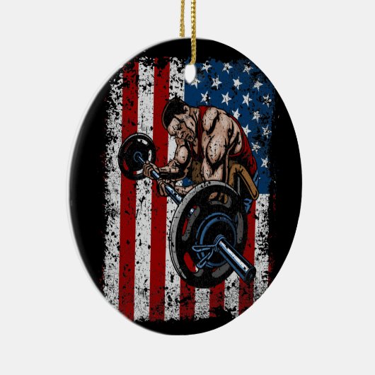 Weightlifter-Prediger-Locken-Turnhalle Keramikornament (Rechts)