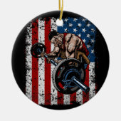 Weightlifter-Prediger-Locken-Turnhalle Keramikornament (Vorne)