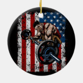 Weightlifter-Prediger-Locken-Turnhalle Keramikornament (Hinten)