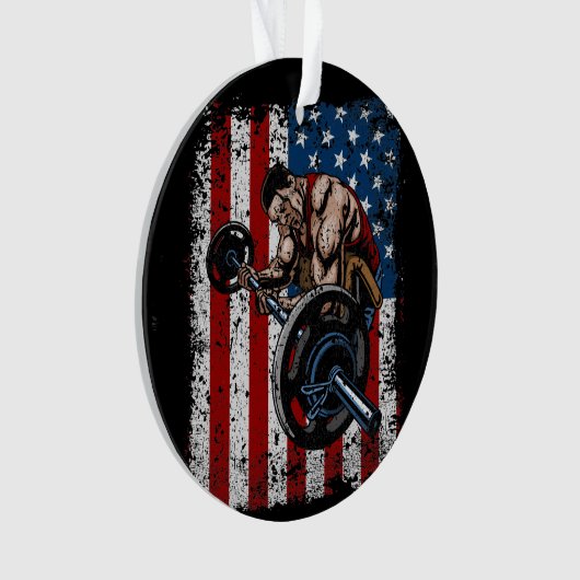 Weightlifter-Prediger-Locken-Turnhalle Ornament (Vorderseite)