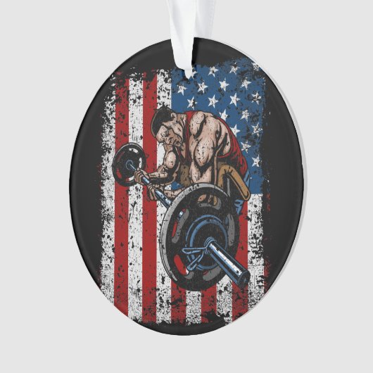 Weightlifter-Prediger-Locken-Turnhalle Ornament (Vorderseite)