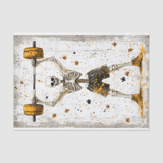 Weightlifter Skeleton Pumping Iron AJ8 Decoupage Seidenpapier (Vorderseite)