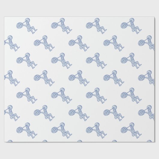 Weightlifteranhebende Barbell-Monolinie Geschenkpapier (Flach)