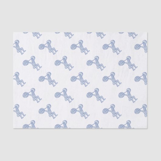 Weightlifteranhebende Barbell-Monolinie Seidenpapier (Vorderseite)