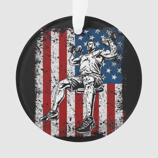 Weightlifterdumbbell-Schulter-Presse Ornament (Vorderseite)