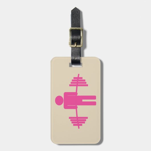Weightlifting-Gepäckanhänger im Rosa Gepäckanhänger (Vorderseite vertikal)