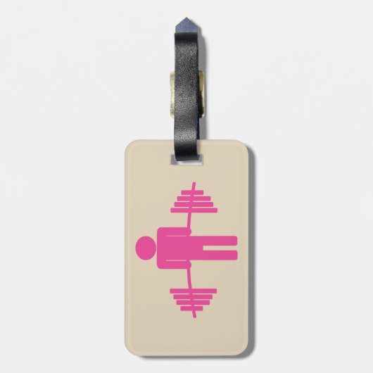 Weightlifting-Gepäckanhänger im Rosa Gepäckanhänger (Rückseite vertikal)