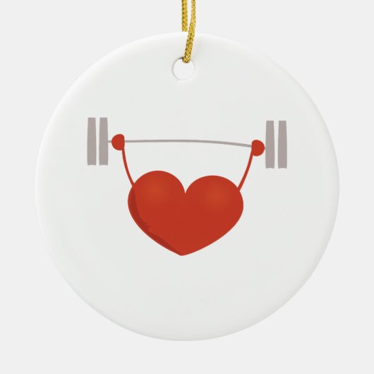Weightlifting-Herz Keramik Ornament (Vorne)