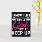 Weightlifting Lift Like A Girl Design Funny Wer Li Karte (Gelbe Blume)