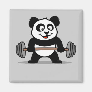 Weightlifting-Panda Magnet