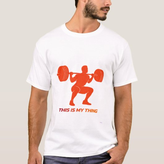 Weightlifting Silhouette Action Lifestyle Design T-Shirt (Vorderseite)
