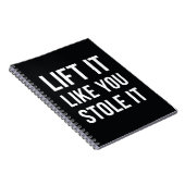 Weightlifting-Turnhallen-Zitat-Aufzug es Notizblock (Rechte Seite)