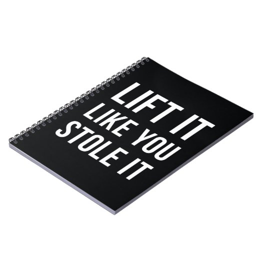 Weightlifting-Turnhallen-Zitat-Aufzug es Notizblock (Linke Seite)