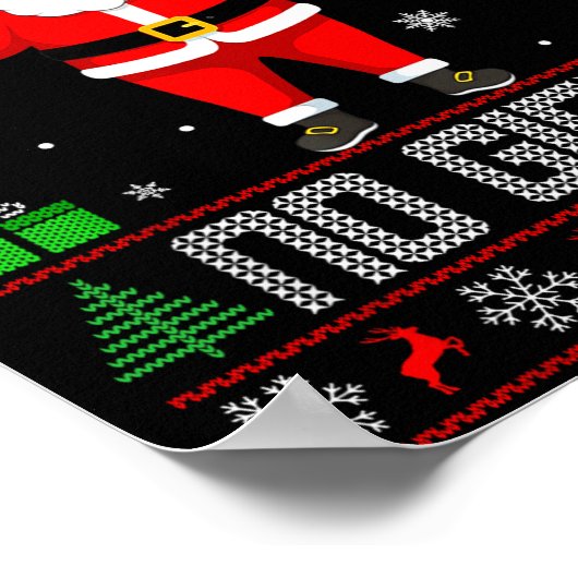 Weightlifting Workout Gym Santa Christmas Ugly Swe Poster (Ecke)