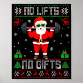 Weightlifting Workout Gym Santa Christmas Ugly Swe Poster (Vorne)