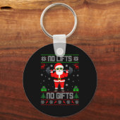Weightlifting Workout Gym Santa Christmas Ugly Swe Schlüsselanhänger (Vorderseite)