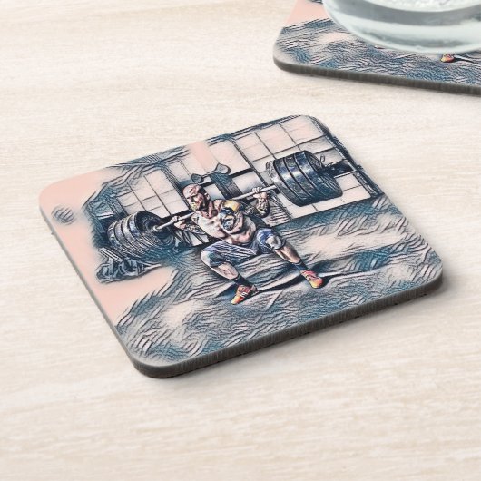 Weightliftter Getränkeuntersetzer (Linke Seite)