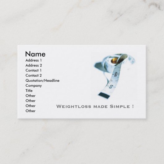 Weightloss Visitenkarten Visitenkarte (Vorderseite)