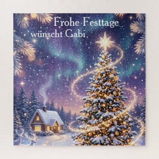 Weihachts-Puzzle Frohe Festtage personalisiert Puzzle