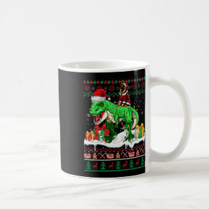 Weihdeutscher Schäferfahrer T-rex Weihnachtsschwei Kaffeetasse