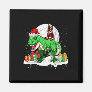 Weihdeutscher Schäferriding T-rex Weihnachtsbesitz Magnet
