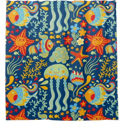 Weiher Ozean von Fisch und Kelp Duschvorhang (Vorderseite)