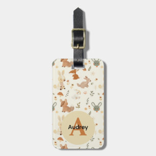 Weiher Waldtiere Grünmuster Gepäckanhänger