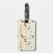 Weiher Waldtiere Grünmuster Gepäckanhänger (Rückseite vertikal)