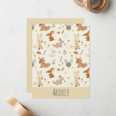 Weiher Waldtiere Grünmuster Mitteilungskarte (Vorderseite/Rückseite Beispiel)