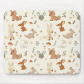 Weiher Waldtiere Grünmuster Mousepad (Vorne)