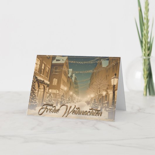 Weihlich naverschneite Straßen einer Innenstadt Karte (Vorderseite)