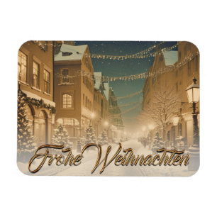 Weihlich naverschneite Straßen einer Innenstadt Magnet