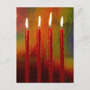 Weihnacht, Advent, brennende auswendig Kerzen fest Postkarte