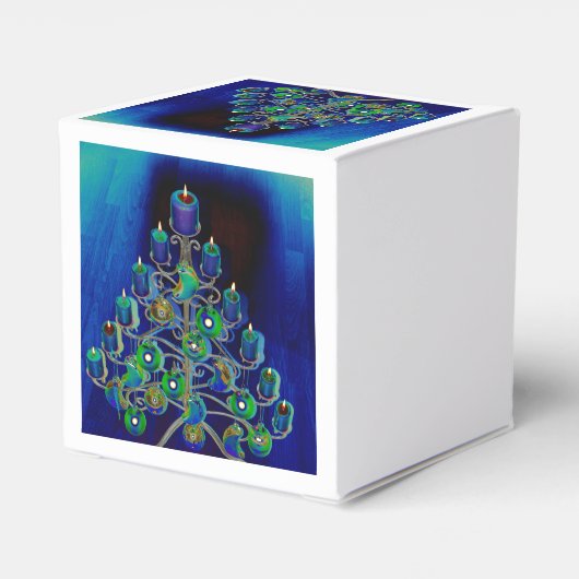 Weihnacht,Advent, brennende Kerzen festlich, Geschenkschachtel (Rückseite)