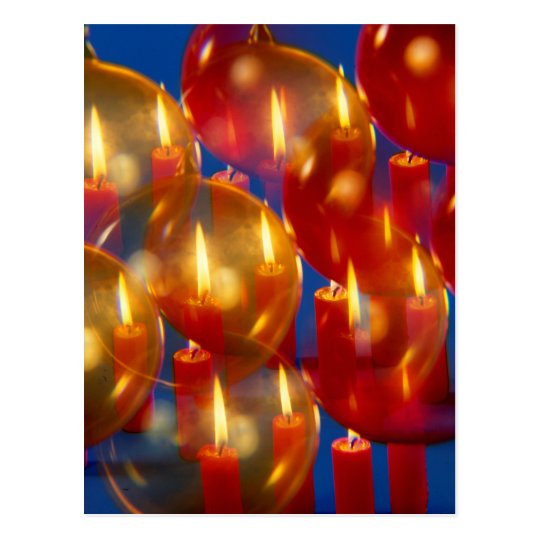 Weihnacht,Advent, brennende rote Kerzen festlich, Postkarte