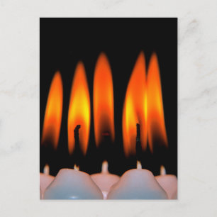 Weihnacht, Advent, brennende weiße Kerzen festlich Postkarte