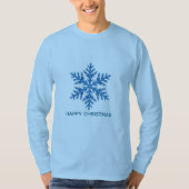Weihnacht funkelnde blaue Kristallschneeflocke T-Shirt (Vorderseite)