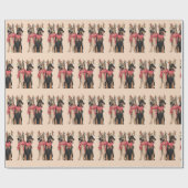 Weihnacht Hunde christmas Doberham German Shepherd Geschenkpapier (Flach)