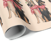 Weihnacht Hunde christmas Doberham German Shepherd Geschenkpapier (Rolleneckpunkt)