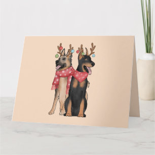 Weihnacht Hunde christmas Doberham German Shepherd Karte