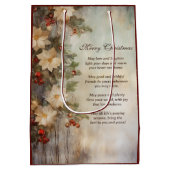 Weihnacht irischer Segen | Hübsche Winter-Blume Mittlere Geschenktüte (Rückseite)