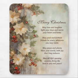 Weihnacht irischer Segen | Hübsche Winter-Blume Mousepad