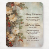 Weihnacht irischer Segen | Hübsche Winter-Blume Mousepad (Vorne)