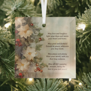 Weihnacht irischer Segen   Hübsche Winter-Blume Ornament Aus Glas